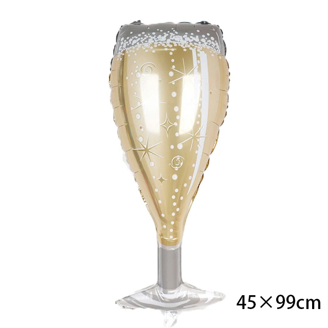 Новогодний воздушный шар из алюминиевой фольги с новогодним декором, алюминиевая пленка для шампанского, шарик для бутылки вечерние принадлежности для фотосъемки - Цвет: Glass balloon