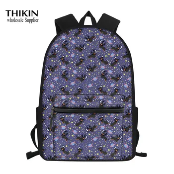 

THIKIN Space Puppies and Cats Print Back To School Backpack Cartoon School Bag for Kids Girls Book Bag Teenage Boy Travel Bags