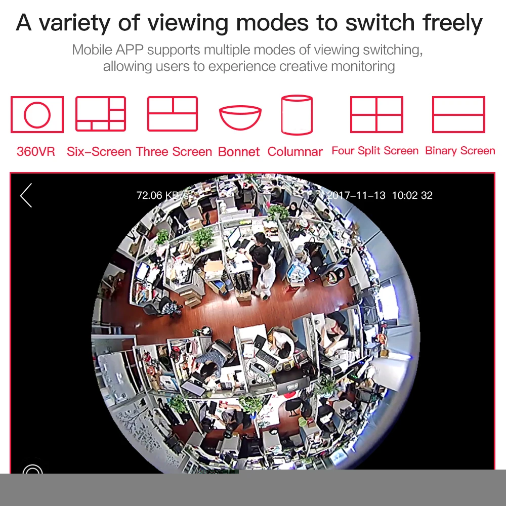 360 градусов панорамная беспроводная Wifi умная IP лампа камера видеонаблюдения HD рыбий глаз домашняя охранная система белый свет Поддержка TF карты