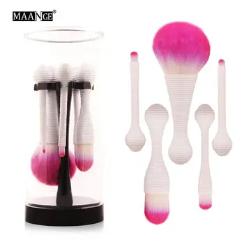 

5pcs Mini Makeup Brushes Set Cosmetic Power Foundation Concealer Eyes Shadow Beatuy Make Up Brush Tool Kit Red Women's gift