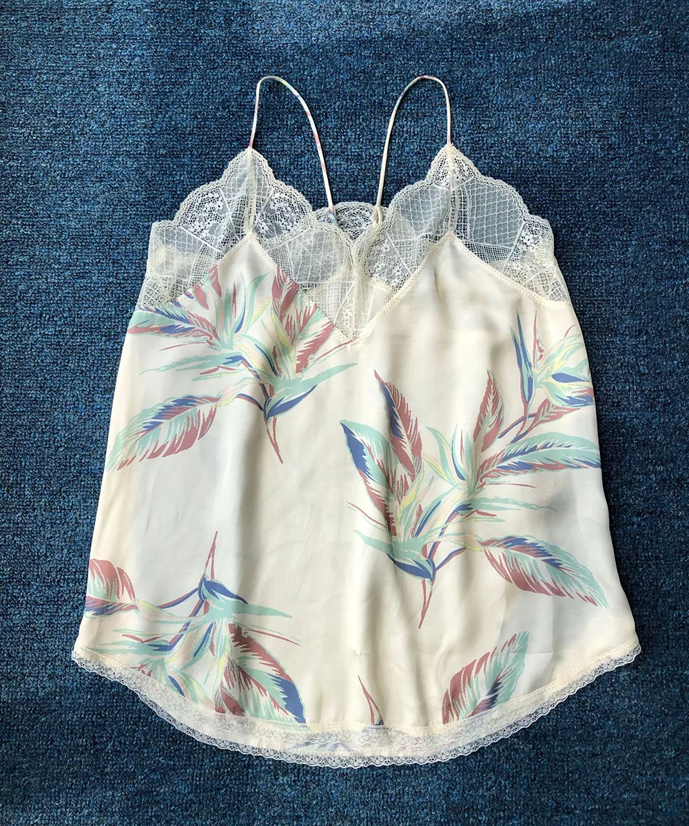 Топ для женщин, вискоза, кружево, Лоскутная Печать, Camis Top-Elfbop, Женская Повседневная мода, топ на бретелях - Цвет: Многоцветный