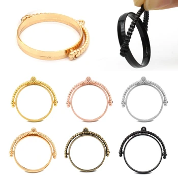 

10Pcs Epoxy Resin Round Rotating Frame UV Resin DIY Keychain Pendant Open Bezels Resin Setting Frame Jewelry Making