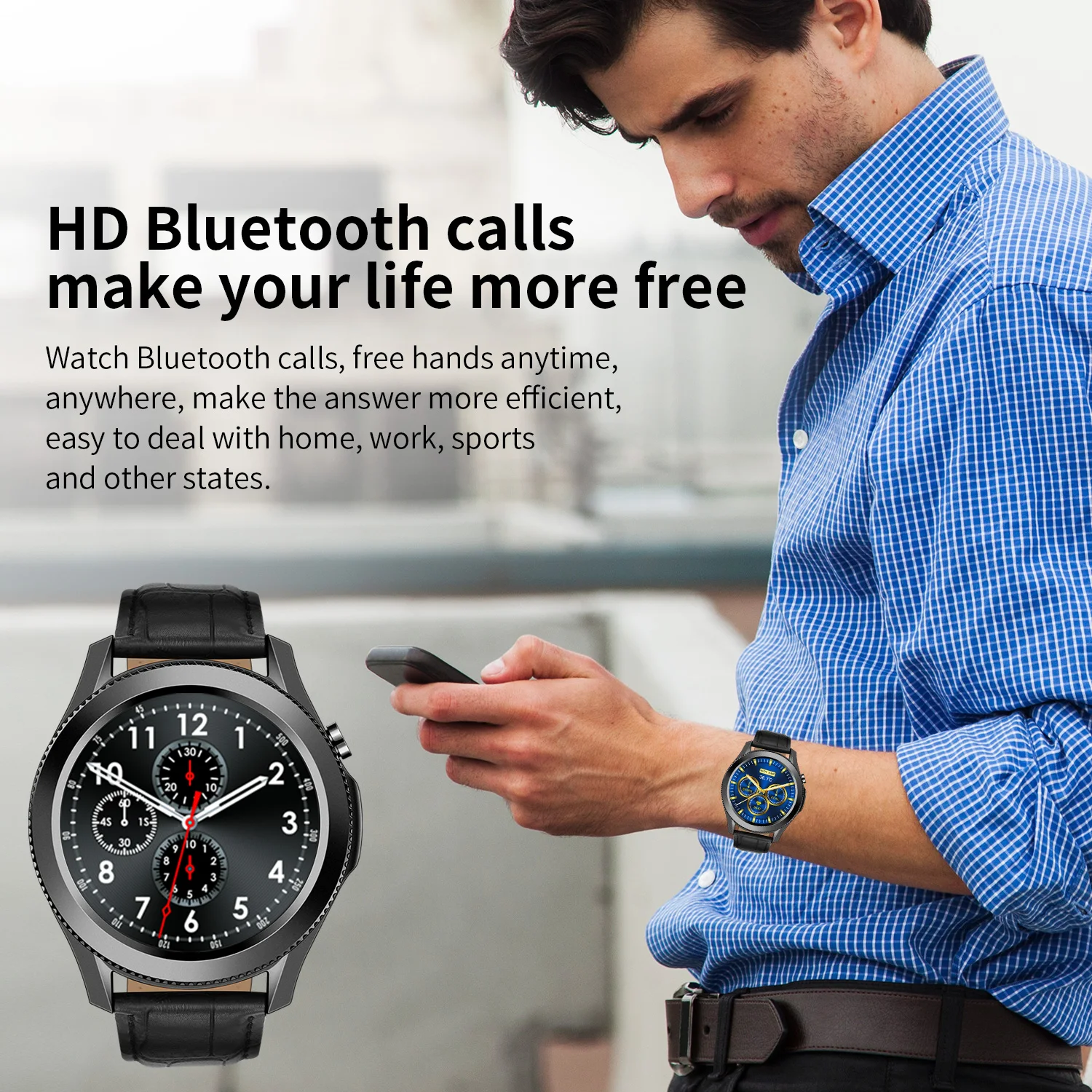 Galaxy W3 Smartwatch Fitness Tracker Bracelet Bluetooth Call Men's Smart Watch Waterproof IP68 Women's Watches for Huawei Xiaomi
