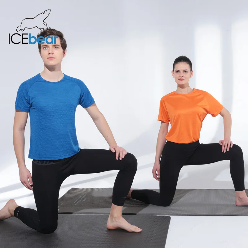 Icebear 2020 лето новая футболка быстросохнущая фитнес с короткими рукавами футболки