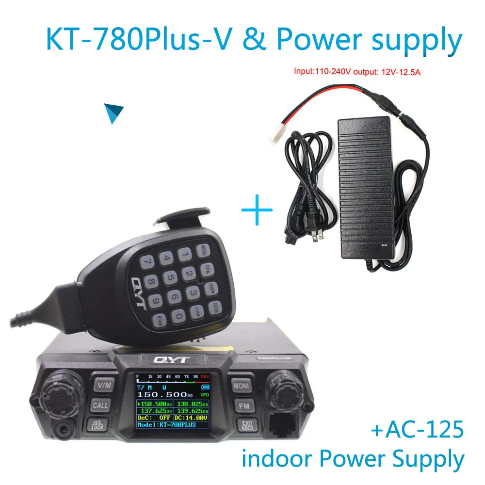 KT-780PLUS VHF136-174MHz Высокая выходная мощность 100 Вт большое расстояние автомобильное крепление база QYT KT780+ мобильное радио - Цвет: KT-780plus-V-AC-125