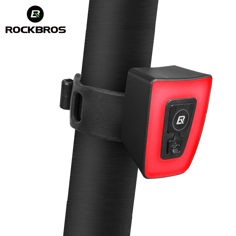 

ROCKBROS Bicycle Rear light USB Rechargeable MTB Bike Taillight Waterproof Safety Warning Cycling Helmet Light for Night Riding