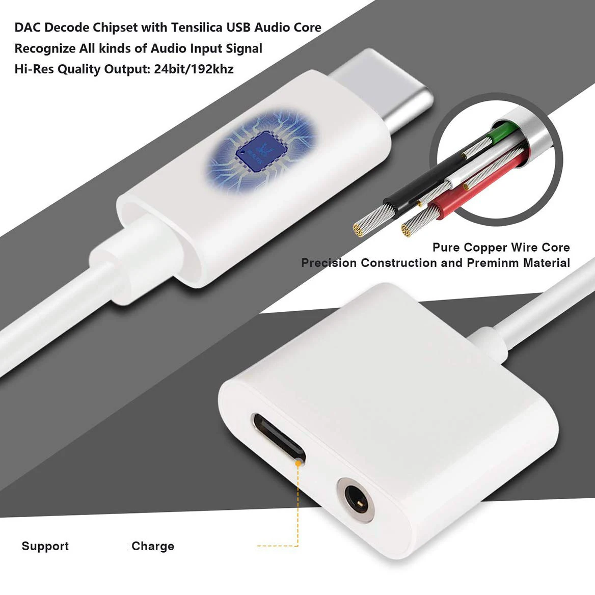 Olhveitra Тип C 3,5 мм аудио разъем для зарядки наушников для huawei samsung Xiaomi Oneplus Android USB C разветвитель наушников адаптер
