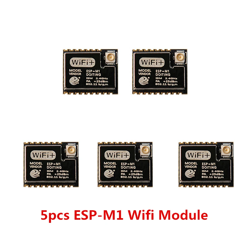 5pcs M1 with AT DOITING 5 шт. ESP-M1 Wi-Fi модуль+ ESP8285 тестовая плата последовательная к Wifi прошивка загрузка совместима с ESP8266 FCC/CE сертификация - Цвет: 5pcs M1 with AT