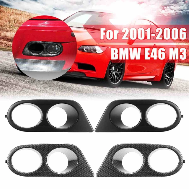 Paar Auto Nebel Licht Abdeckungen Surround Luftkanal Für BMW E46 M3 2 Tür  2001-2006 Carbon Fiber Glossy schwarz - AliExpress