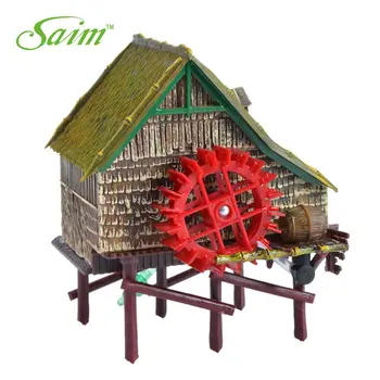 

4.7" Aquarium Fish Tank Cottage Waterwheel Landscape Live Action Decor Acuarios Ornaments for Aquarium B0000030219