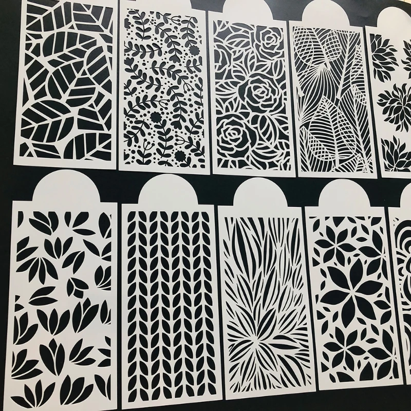 NICEFurniture DIY Leaf Rose Drawing Stencils Templates Embossing Paper Card Painting Scrapbooking Stamp Album Decoration 10pcs stickers scrapbooking supplies embossing stamps