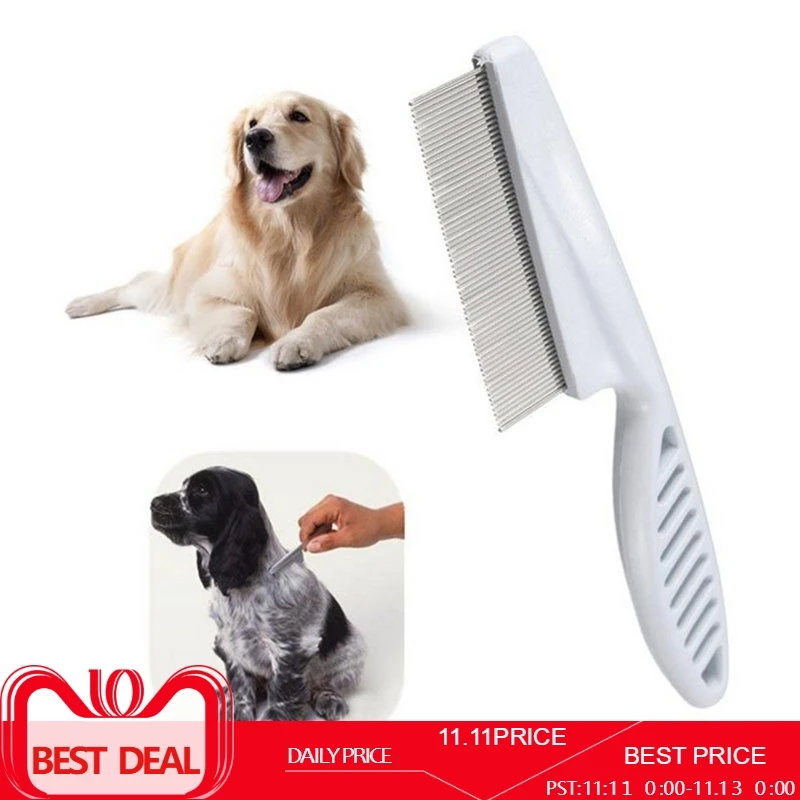 

Pet Hair Grooming Trimmer Rake Comb Stainless Steel Combs Long Thick Hair Fur Shedding Remove Rake Comb Pet Grooming Brush