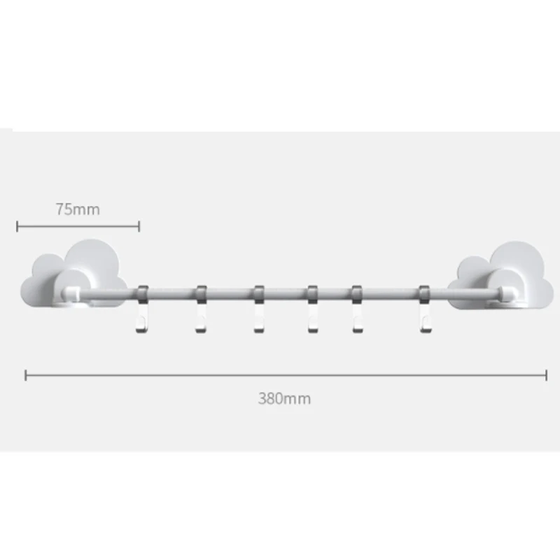 Крючок-вешалка с облаками, регулируемые настенные крючки для хранения, декоративные вешалки для детской комнаты, самоклеющиеся настенные крючки для ключей и шляп