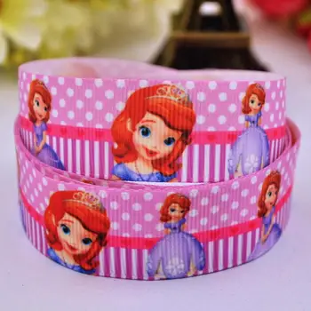 

22mm 25mm 38mm 75mm Ruban satin Sofia Cartoon Character printed Grosgrain Ribbon party decoration X-00040 10 Yards