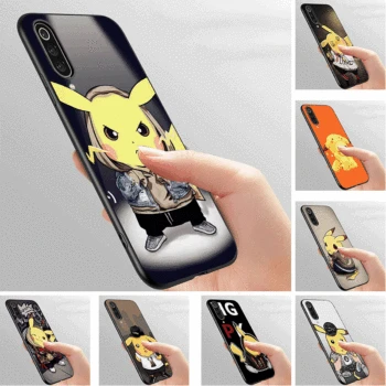 

Mobile Phone Case Soft black Tpu for Xiaomi Redmi Note 8T Pro 7 5 6 Pro 4 Note 4X 5A Cover Playful cute Pikachu