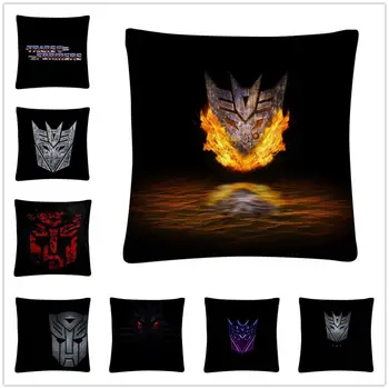 

Popular Movie Transformation Logo Pattern Soft Short Plush Cushion Cover Pillow Case for Home Sofa Car Decor Pillowcase45X45cm
