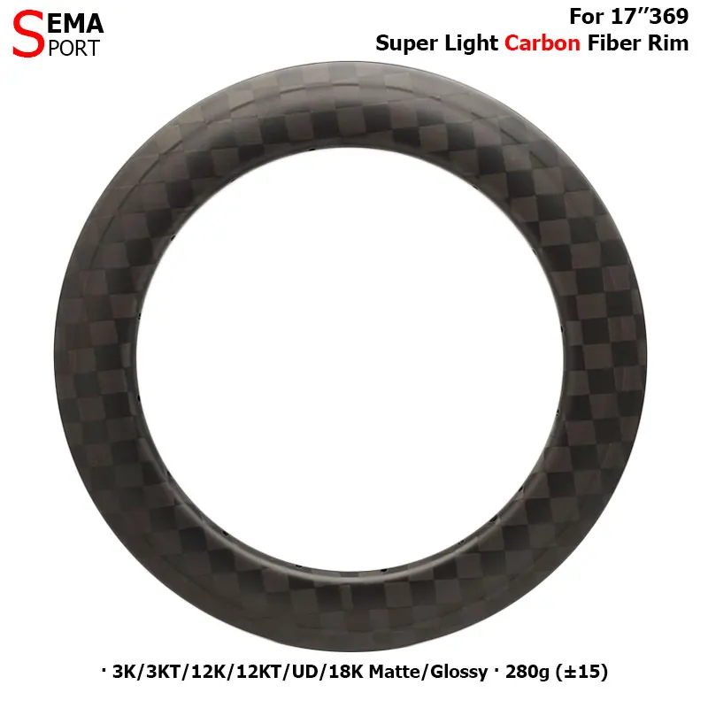 17 inch 369 SEMA T700 carbon rim 50mm depth 3K/UD/12K weave fiber rims disc or V bike super light clincher | Спорт и развлечения