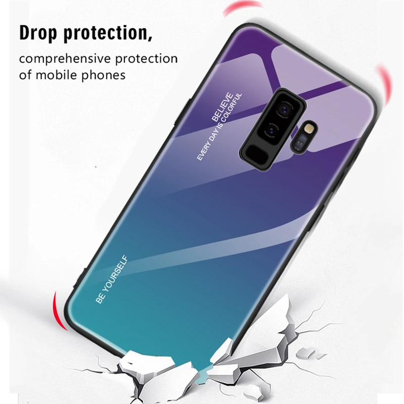 DATALAND Tempered Glass Cases For�Samsung s8 case Luxury Protective Cover For noet8 9 S8 S9 S10 PLUS S10e Phone Cases