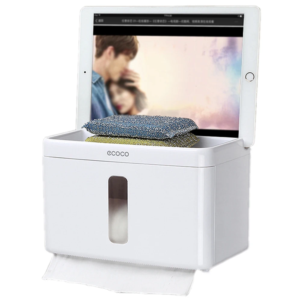

Ecoco Paper Towel Dispenser Holder Wall-Mounted Bathroom Roll Paper Coreless Toilet Tissue Box Home Bathroom Paper Dispenser