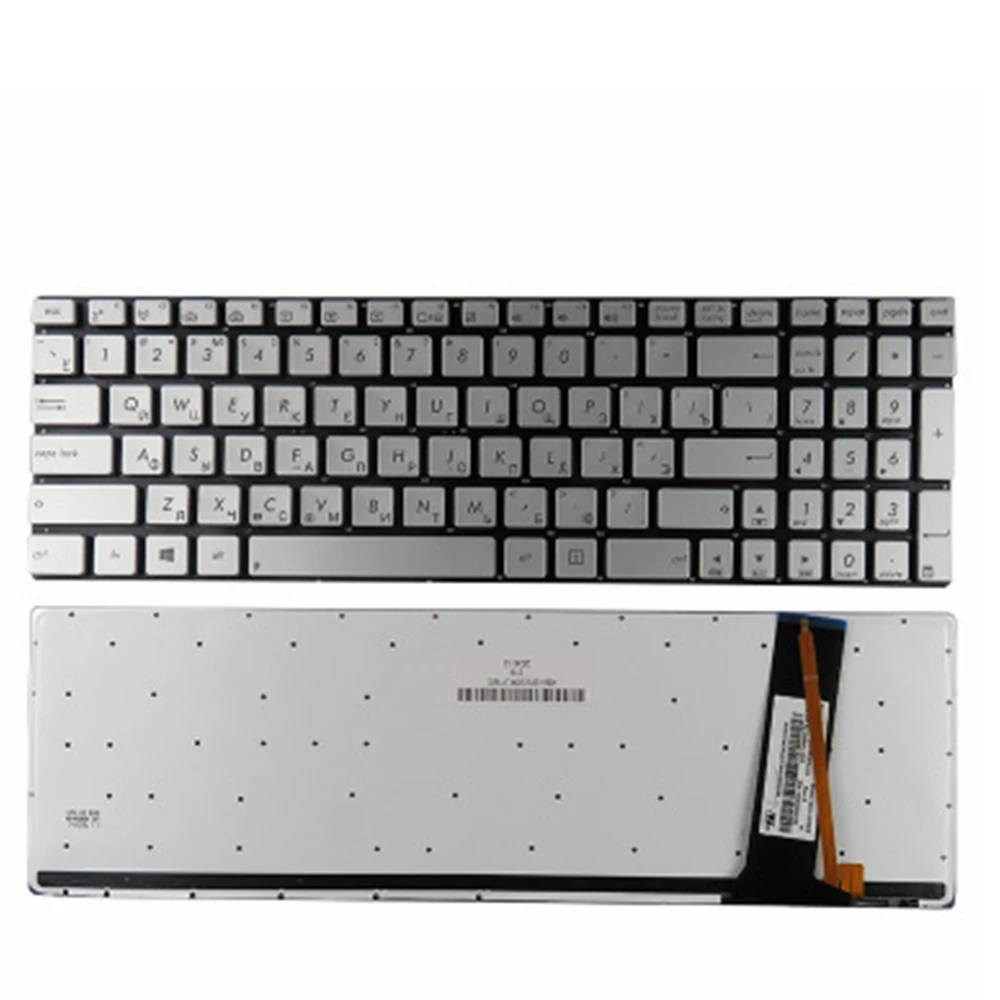 

Russian Laptop keyboard for ASUS G56 G56JK G56JR RU layout silver with backlit