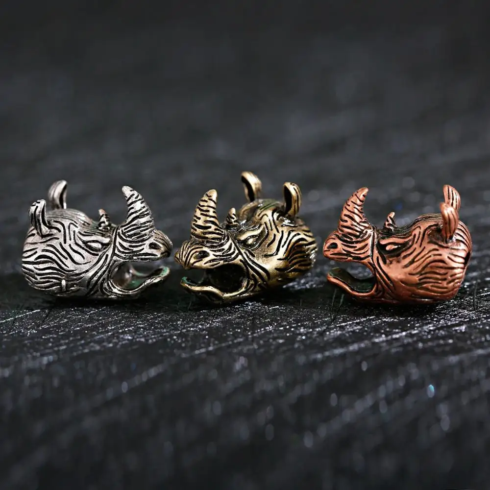 

DIY Decorative Beads Men's Style Alloy Rhino Head Shape Bracelet Beads Accessories 2023 Jewelry Gifts Beads for Jewelry Making
