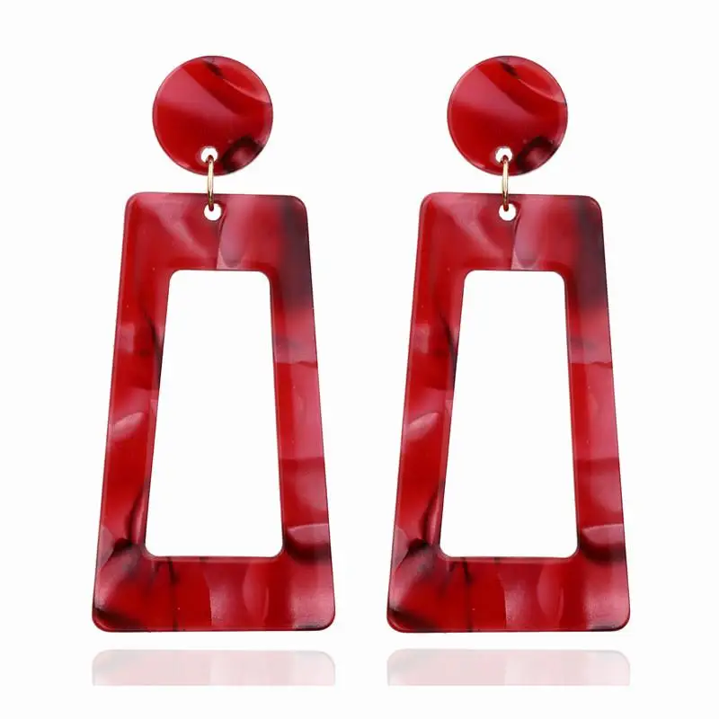 

2019 New Boho Geometric Statement Fashion Earrings for Women Wedding Party JewelryLeopard Printed Acrylic Drop Earring for Women