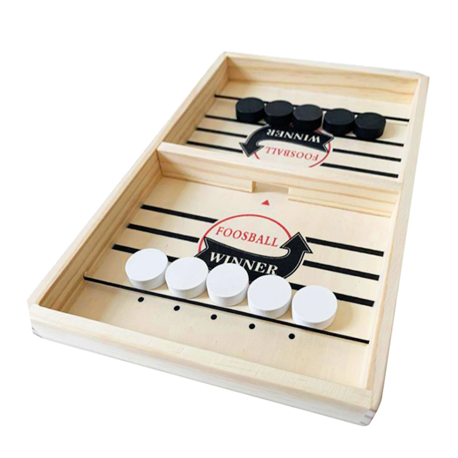 Wooden Fast Sling Puck Game Paced Sling Board Game Winner Hockey Board Toys Small