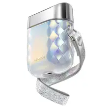 For Airpods 1st/2nd i blason Gems Series Case Cover With Wrist Strap Designed For Airpods 1st/2nd (Translucent Iridescent)