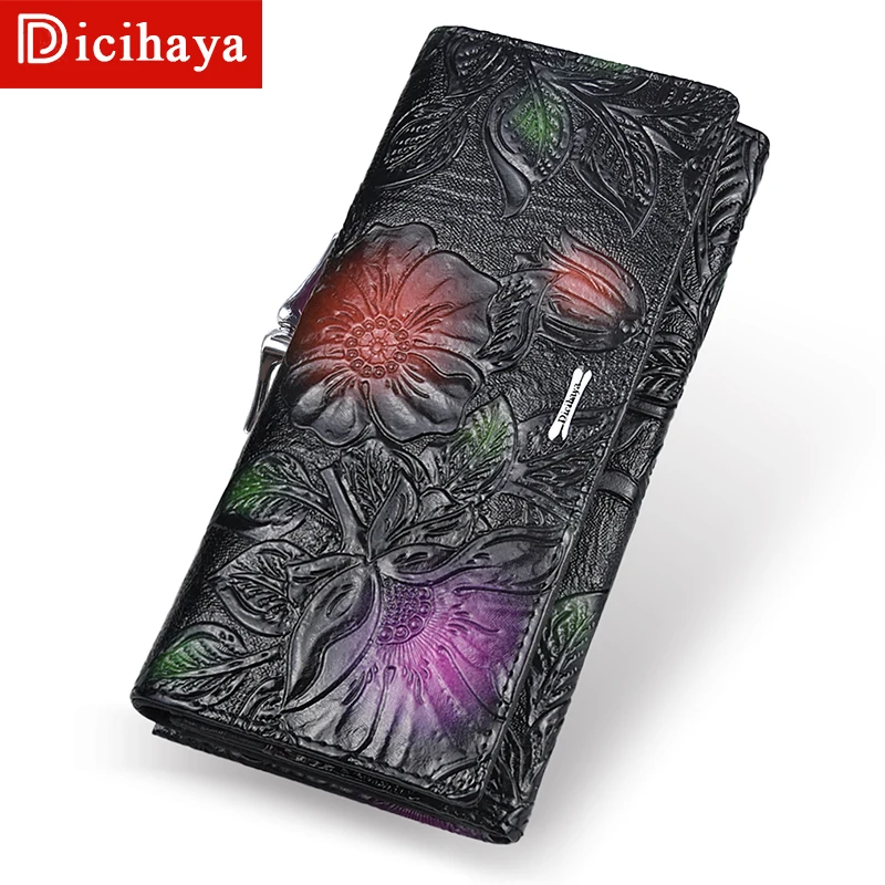 Long Purse Wallet Flower Money-Cards DICIHAYA Women Phone-Bag Embossing Female Hasp New-Arrive