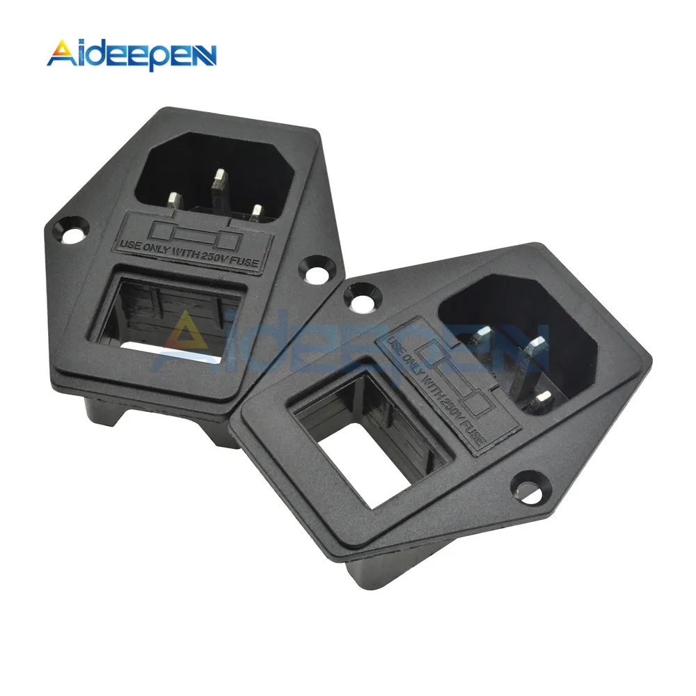 AC-01A AC250V 10A IEC320 C14 шнур питания Впускной адаптер питания от сети винт фиксированный медный сердечник разъем с предохранителем кулисный переключатель держатель