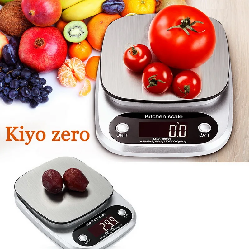 10kg/5kg/3kg/1g LCD Electronic Kitchen Scales Balance Cooking Measure Tool Stainless Steel Digital Weighing Food Scale Household |