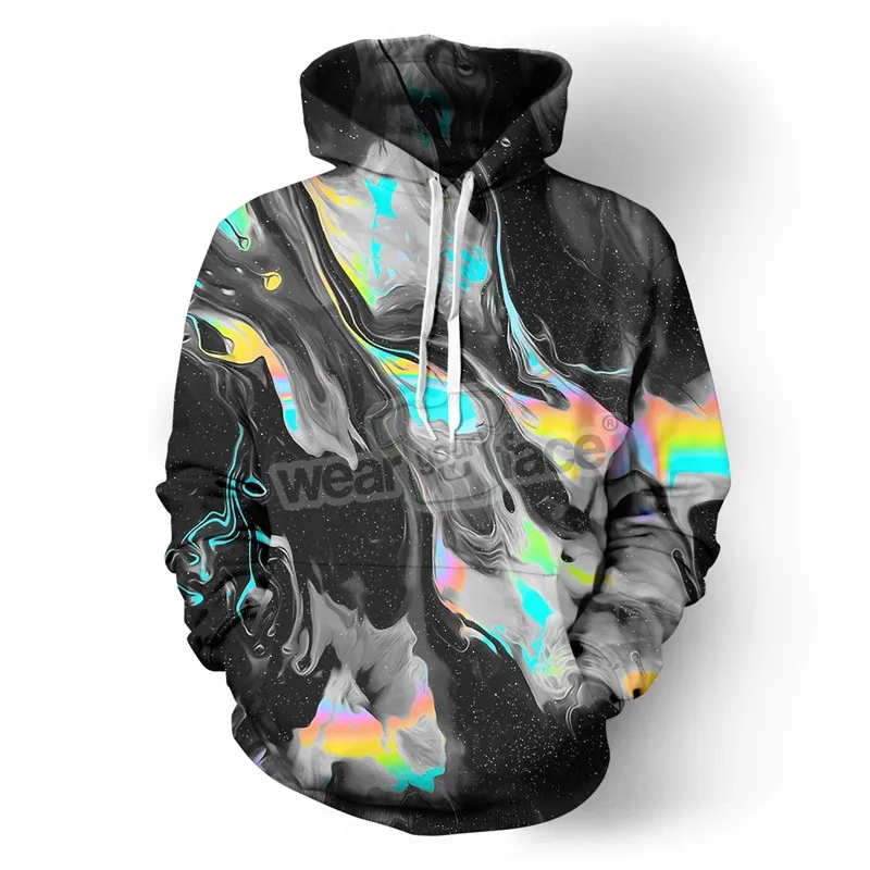 Кислотная Ванна красочные микс 3D все печатные Crewneck толстовки хип хоп хипстерская уличная одежда забавная Унисекс Женская одежда - Цвет: V6