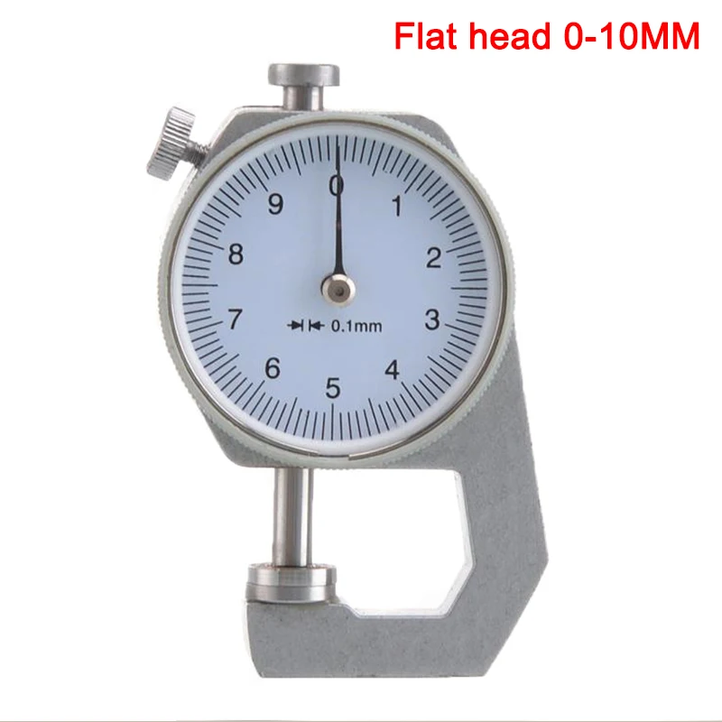 flat head 0-10mm Толщиномер Кожа ремесло тестер измерительные инструменты точность 0,1 мм толщина измерительный инструмент I88#1 - Цвет: flat head 0-10mm