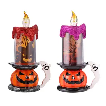 

2Pcs Halloween Decoration Creepy Pumpkin Candle lamp Decorative Light