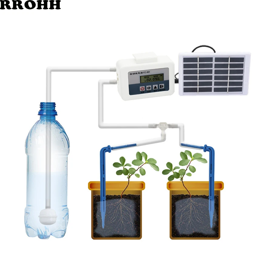 

Solar Energy Automatic Micro Home Drip Irrigation System Watering Kits water pump timer Controller for home Garden Bonsai
