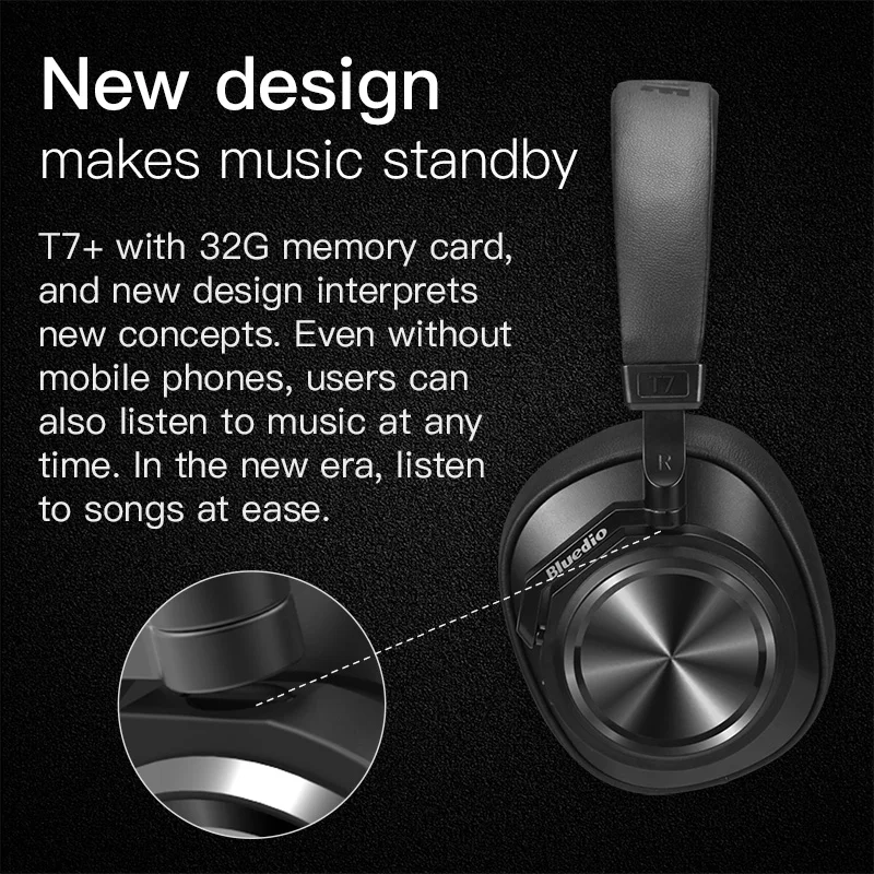 Новые bluetooth-наушники Bluedio T7 Plus с функцией активного шумоподавления, беспроводная гарнитура для телефонов, поддержка слота для sd-карт