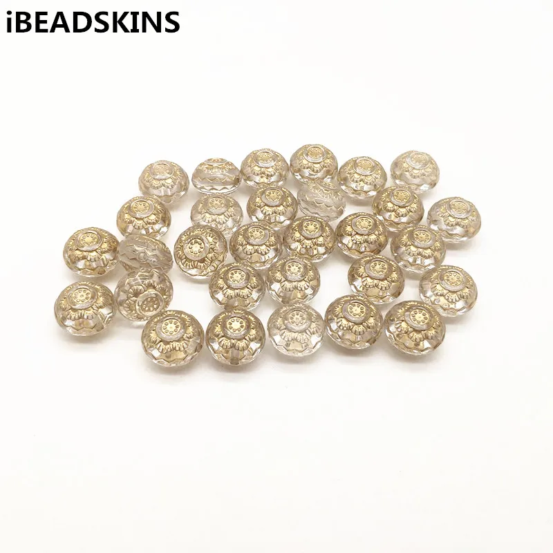 

New arrival! 13mm 530pcs clear with gold stripe oblate shape beads for Earrings accessories parts,hand Made Jewelry DIY