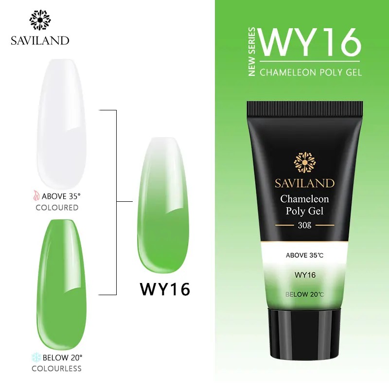 WY16 SAVILAND 30g Color Changing Poly Gel Acryl Gel UV Builder Gel Clear Pink Varnish Soft No Burnning Cover Natural Gel Polish - Цвет: WY16