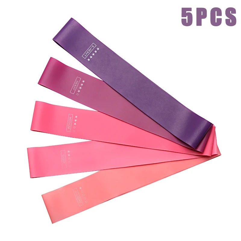 Purple 5 шт./компл. эластичные тренировочные лента-эспандер спортивные Фитнес для занятий йогой группа KH889 - Color: Purple