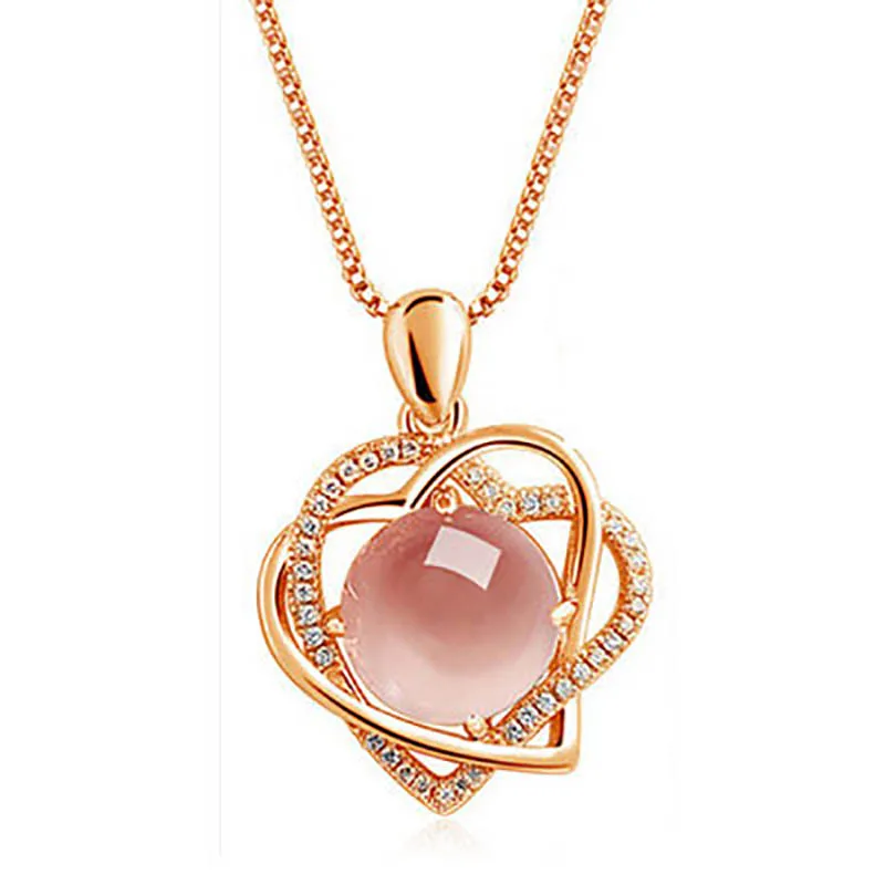 Bague Ringen Heart Shaped Pendant Necklace 6-color Choices Female Fashion Jewelry Created Amethyst Topaz Gemstone Party gift