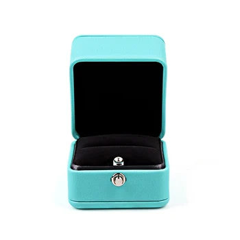 

Holder European Style Storage Gift Ring Box Present Artificial PU Earring Organizer Romantic Wedding Propose Jewelry Case