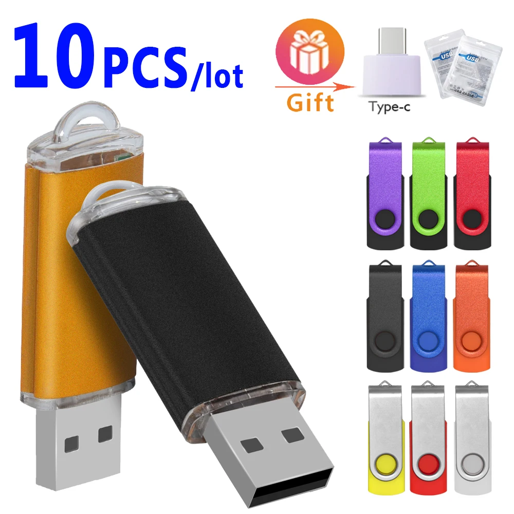 5/10PCS 32GB USB2.0 Flash Drives Rotating Pen Thumb Memory Stick Storage Drive 