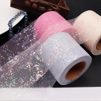 

25yards/roll 60mm Colorful Fragments Organza Mesh Ribbon for Bow-knot DIY Hair Accessories Tape Christmas Home Decor
