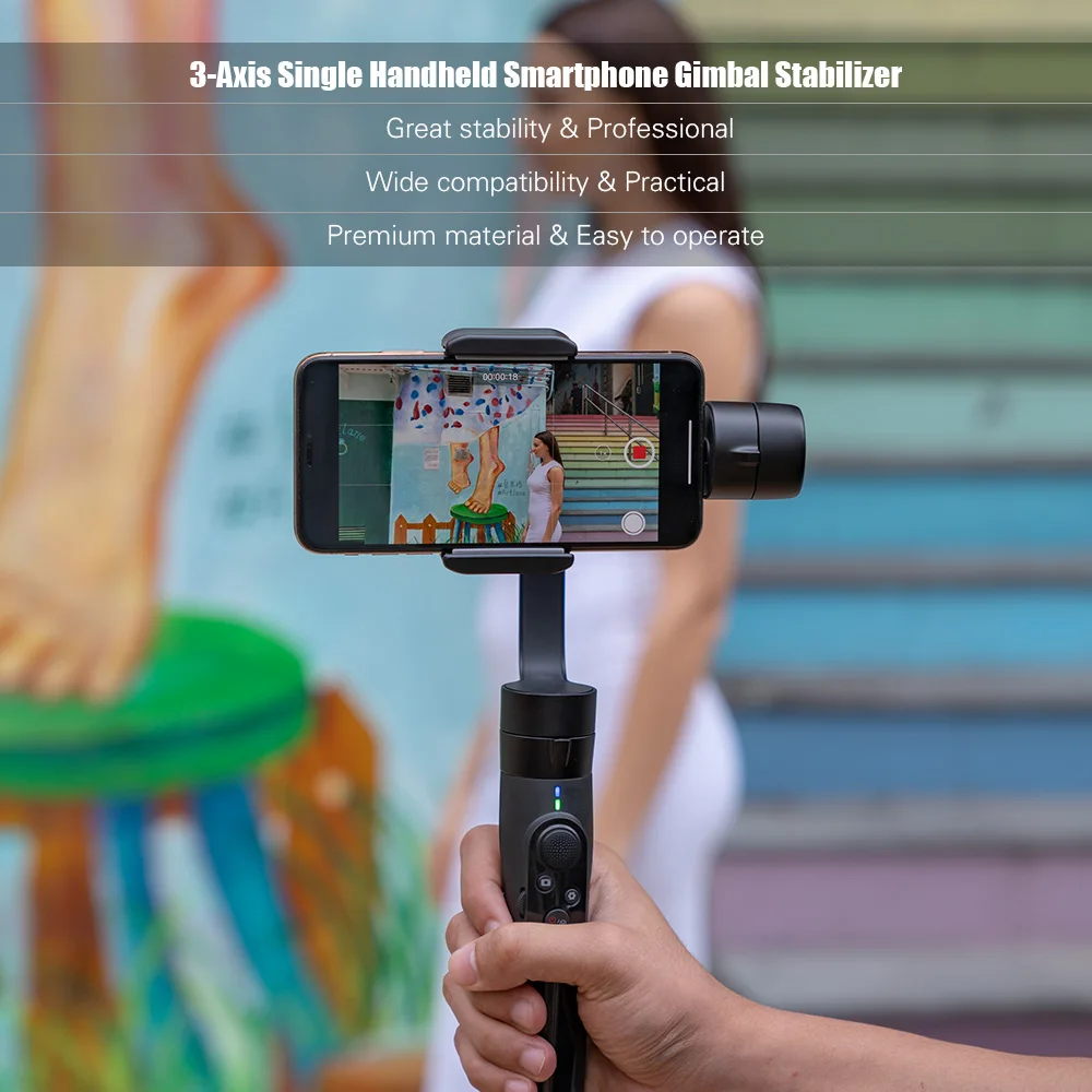 Freevision VILTA-SE VT20 3-Axis Single портативный смартфон Gimbal мини штатив-Трипод Бити функции распознавания лица и время для смартфон Huawei