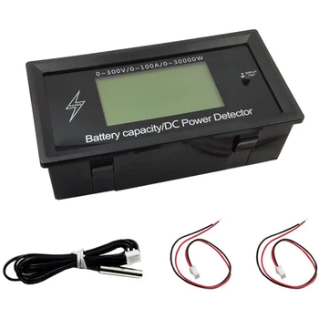 

300V 100A DC Digital Voltmeter Ammeter Voltage Meter Car Battery Capacity Volt Current Wattmeter Detector Power Supply Tester wi