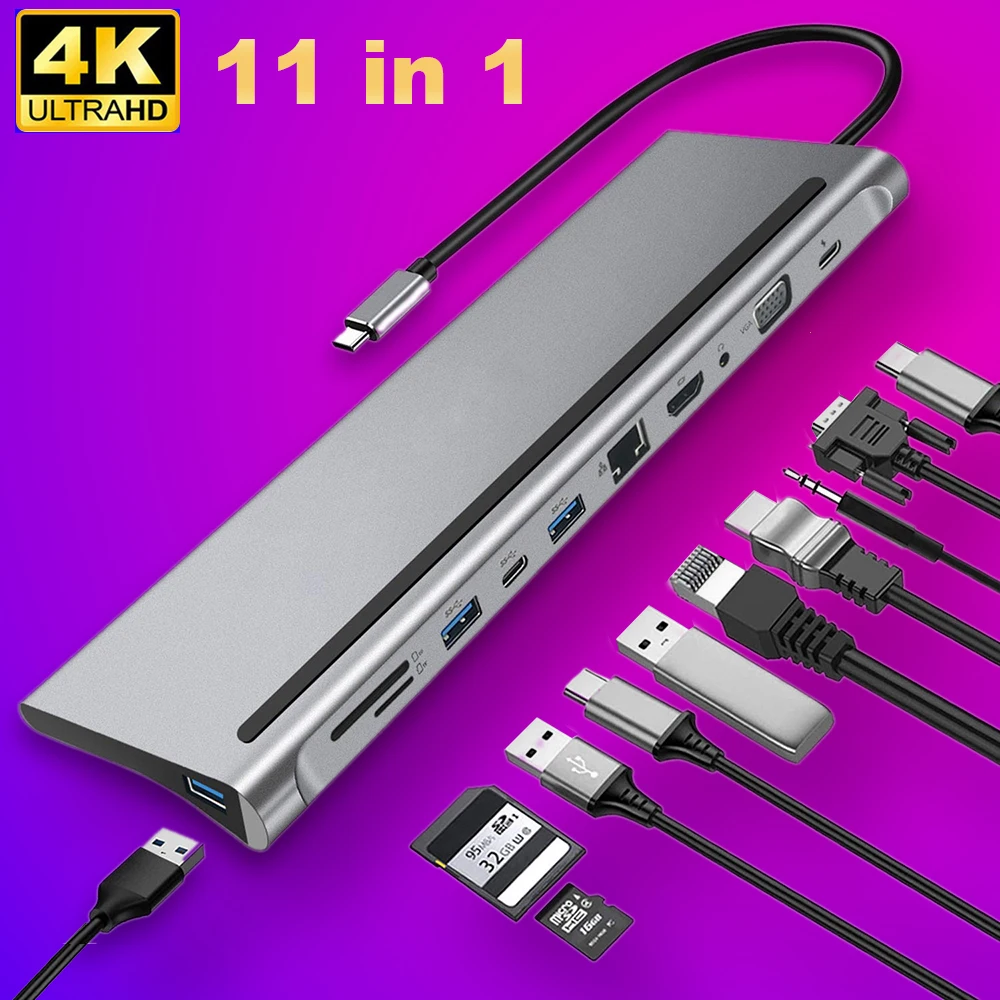 Док-станция для ноутбука USB C Type-C адаптер HDMI 4K Thunderbolt 3 1 0 Для MacBook Pro Air M1 док-станция