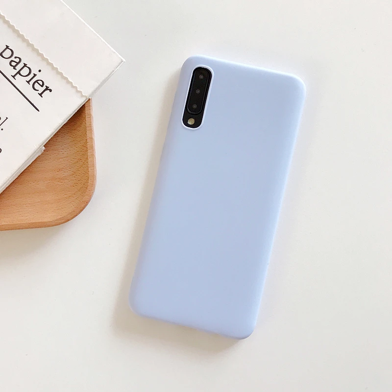 Light purple Силиконовый чехол для samsung Galaxy A30 A40 A50 A10 A20 A70 тапочки однотонного яркого M10 A20 M20 A7 обратите внимание; размеры 9 и 10 S8 S9 S10 плюс Чехол s крышка - Цвет: Light purple