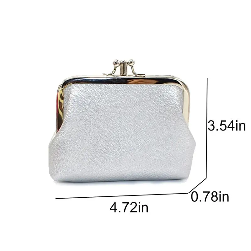Solid Color Double Women Coin Purse Fashion Vintage Clasp Closure Coin Pouch Change Purse Layer Ladies Short Wallet Dropshipping