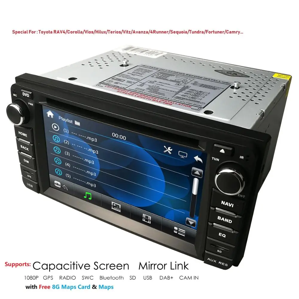 Автомобильный мультимедийный плеер DVD Плеер DAB + BT для Toyota Landcruiser Prado Hilux стерео