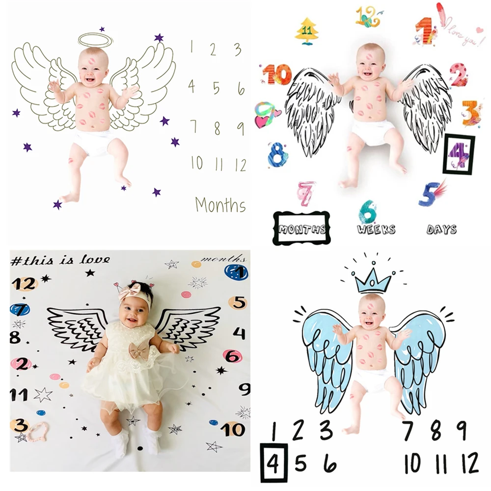 Bebé recién nacido foto de acontecimiento mensual hito manta de pañal de niño fondo de fotografía de tela Accesorios telón de fondo